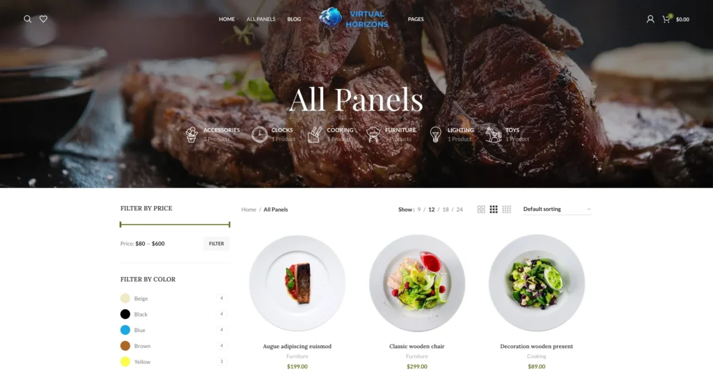 Virtual Horizons Restaurant Website Design & Development